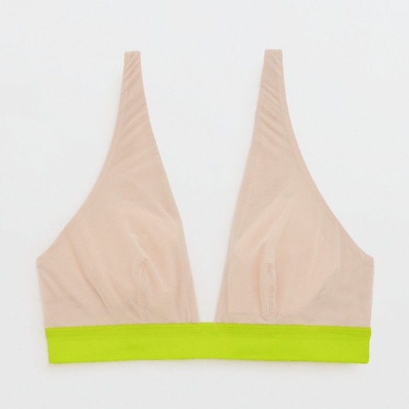 🥂AERIE 2-PACK SMOOTHEZ MESH PLUNGE BRALETTE SIZE XS - Picture 4 of 11